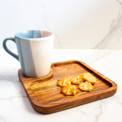 CNC Coffee Cookie Wooden Platter – Trays & Platters on Brown Living™. SKU: SP0105. Img 2.