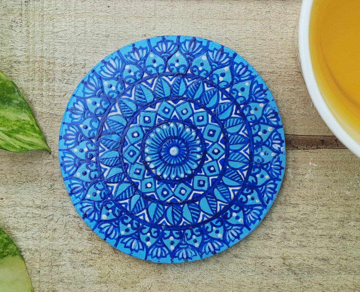 MDF Coasters Painted with Mandala Designs | Verified Sustainable by Brown Living™