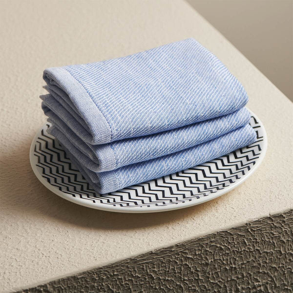Cobalt Hammam Terry Face Towel | Verified Sustainable Bath Linens on Brown Living™