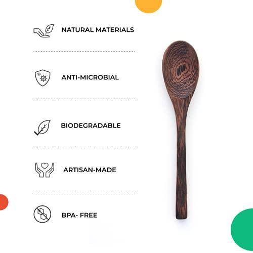 Buy Coconut Bowl 500ml & Wooden Cutlery | Shop Verified Sustainable Cutlery Kit on Brown Living™