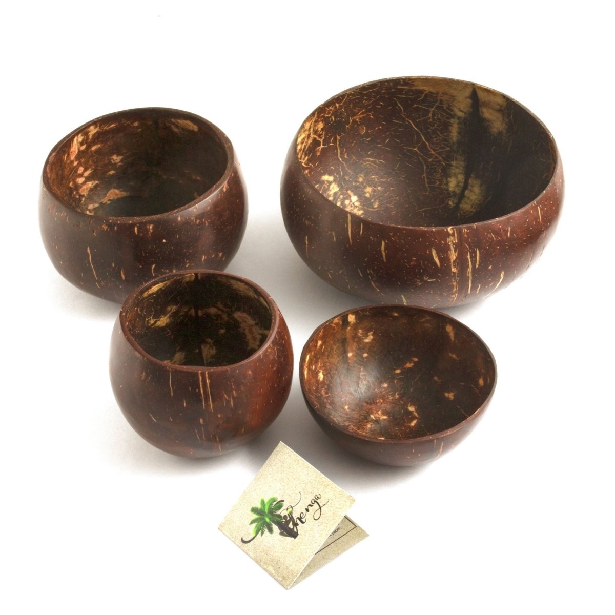 Coconut Bowl Set | Jumbo, Medium & Mini Bowl + Coconut Cup | Verified Sustainable by Brown Living™