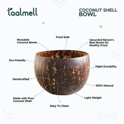 Coconut Bowl - Set of 4, Handcrafted, 300 ml | Verified Sustainable by Brown Living™