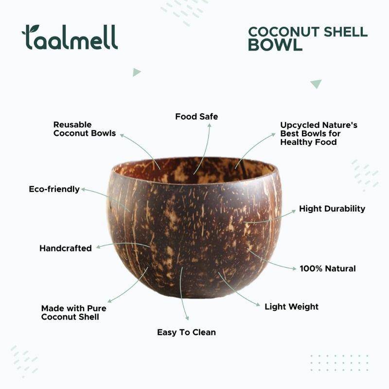 Buy Coconut Bowl - Set of 4, Handcrafted, 300 ml | Shop Verified Sustainable Plates & Bowls on Brown Living™