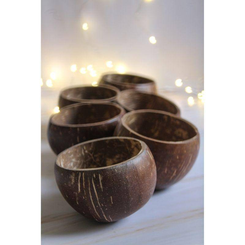 Buy Coconut Bowl - Set of 4, Handcrafted, 300 ml | Shop Verified Sustainable Plates & Bowls on Brown Living™