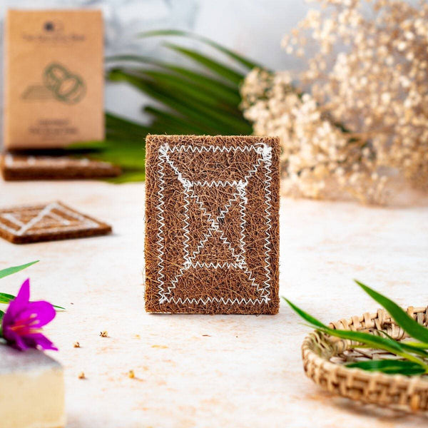 Buy Coconut Coir Cleaning Scrub Pad | Pack of 4&8 | Scratch-free | Eco-Friendly | Plastic Free Scrubber | Shop Verified Sustainable Cleaning Supplies on Brown Living™