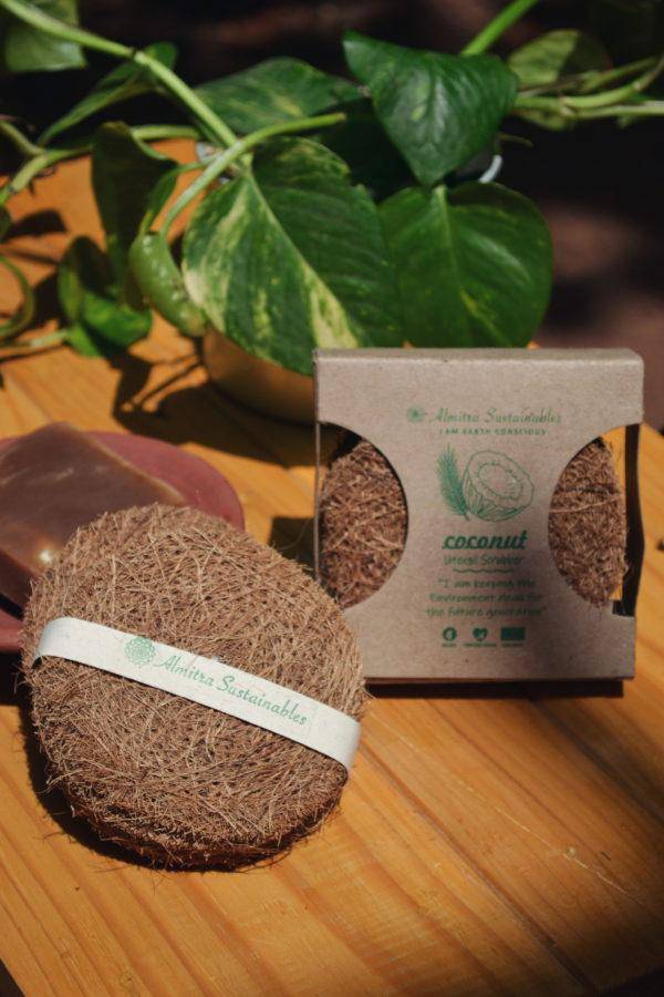 Coconut Fiber - Kitchen Cleaning Coir Scrub - Pack of 3 | Verified Sustainable by Brown Living™