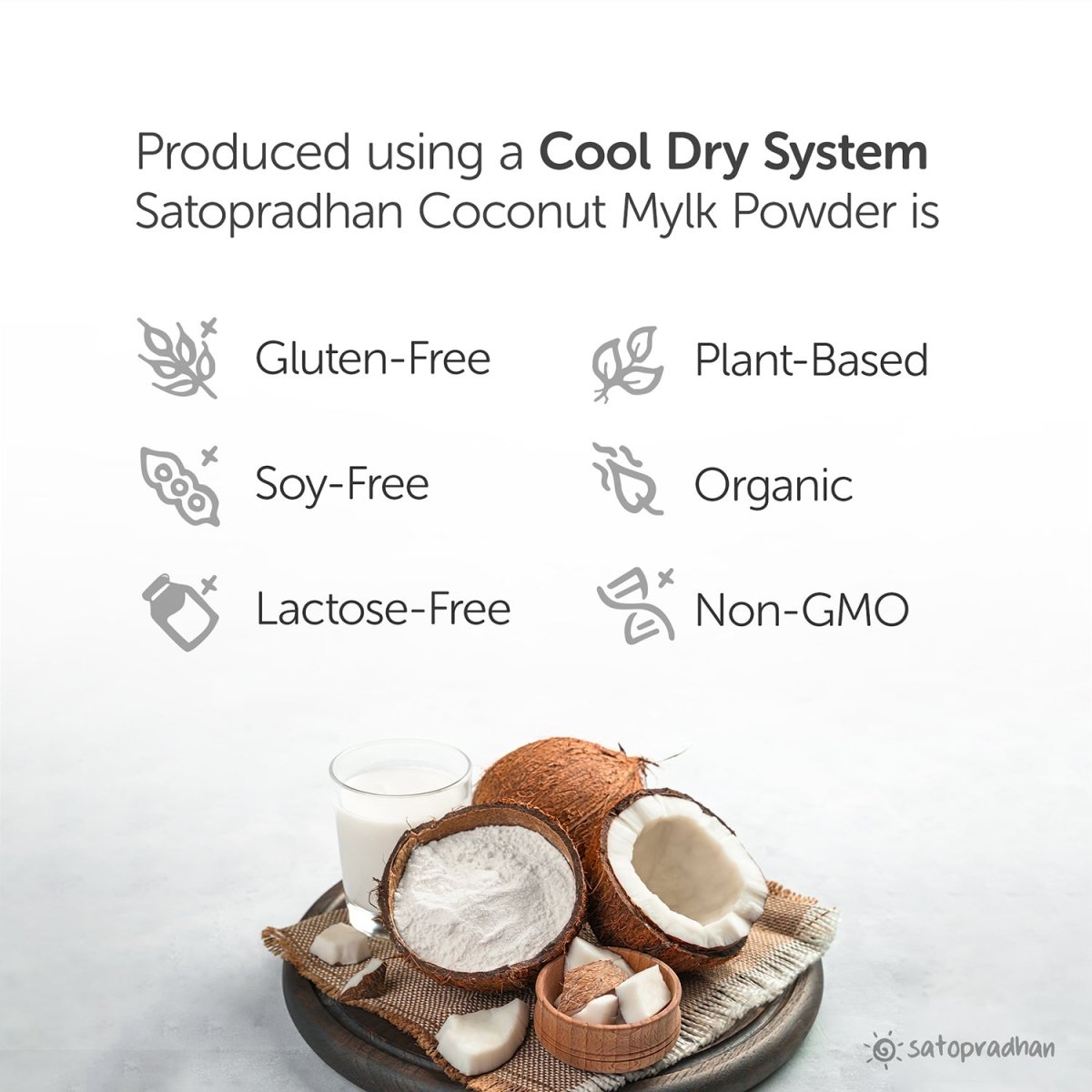 Coconut Mylk Powder 200g - 100% Vegan & Pure Milk Powder | Verified Sustainable by Brown Living™