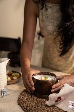 Coconut Shell Artisan Soup Bowl & Soup Spoon, 350 mL | Verified Sustainable by Brown Living™