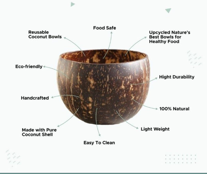 Buy Coconut Shell Bowl 350-400 ml | Shop Verified Sustainable Plates & Bowls on Brown Living™