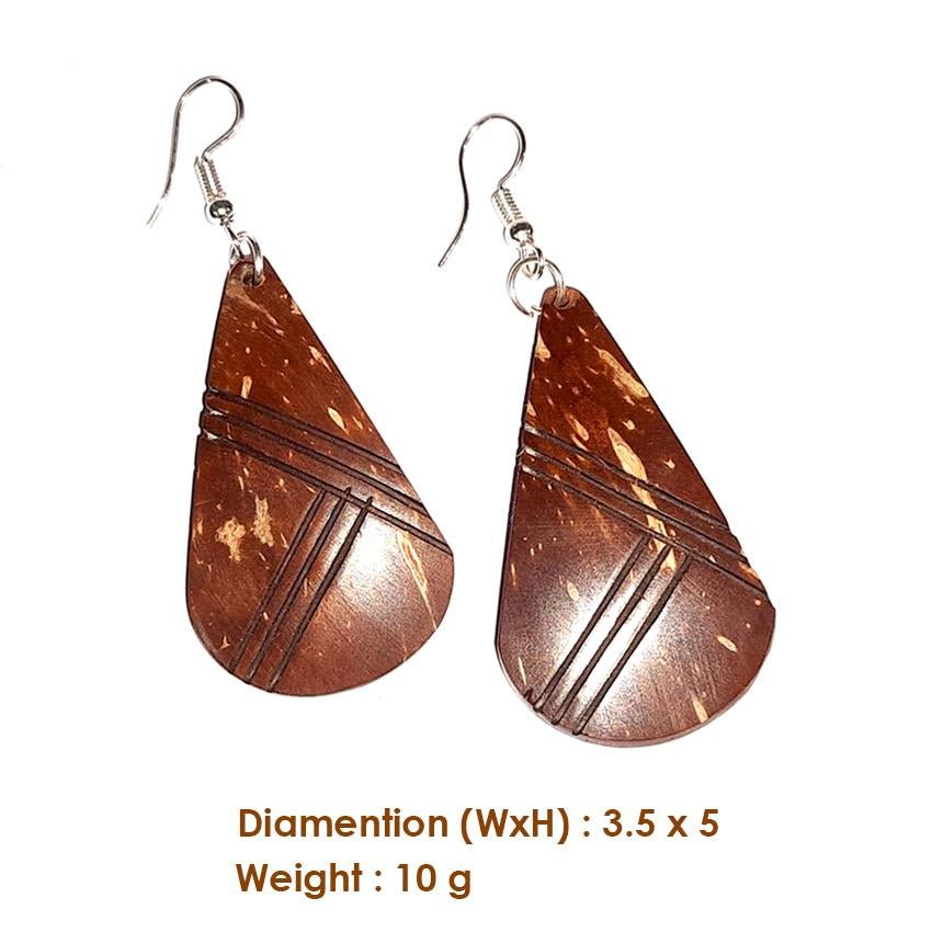 Coconut Shell Earrings / Dangle Earrings | Verified Sustainable by Brown Living™