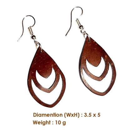 Coconut Shell Earrings / Dangle Earrings/ Almond shape | Verified Sustainable by Brown Living™