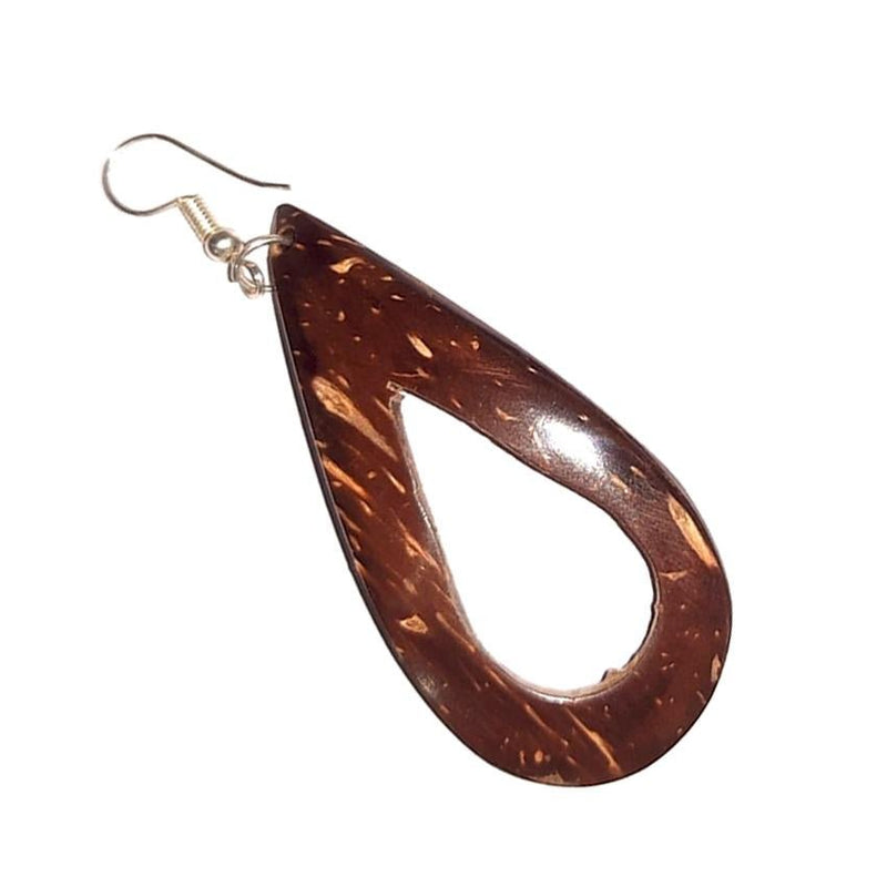 Buy Coconut Shell Earrings/ Leaf Design | Shop Verified Sustainable Products on Brown Living