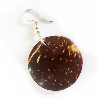 Coconut Shell Earrings Round Shape | Verified Sustainable by Brown Living™