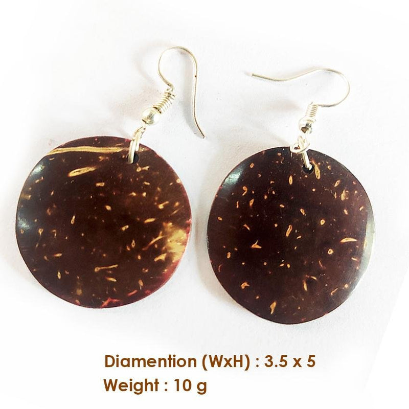 Buy Coconut Shell Earrings Round Shape | Shop Verified Sustainable Womens Earrings on Brown Living™