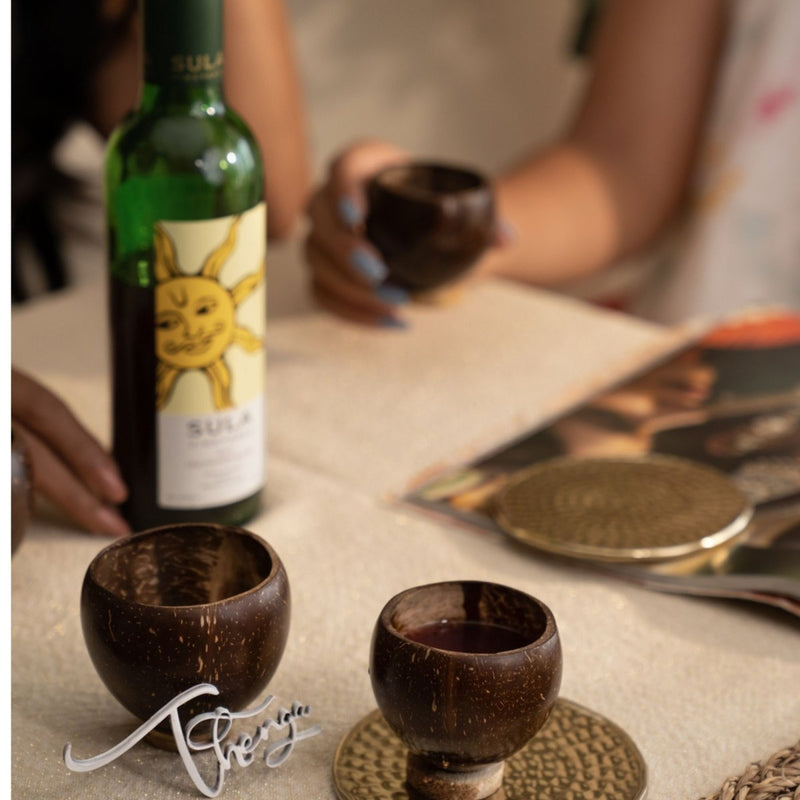 Buy Coconut Shell Eco-friendly - Wine Glass | Set of 2 | Shop Verified Sustainable Bar Glassware on Brown Living™