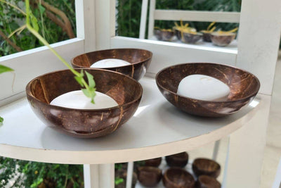 Coconut Shell Ecofriendly Soap Dish - Set of 2 – Bath Accessories on Brown Living™. SKU: 173 - 11066 - THENGA14. Img 3.