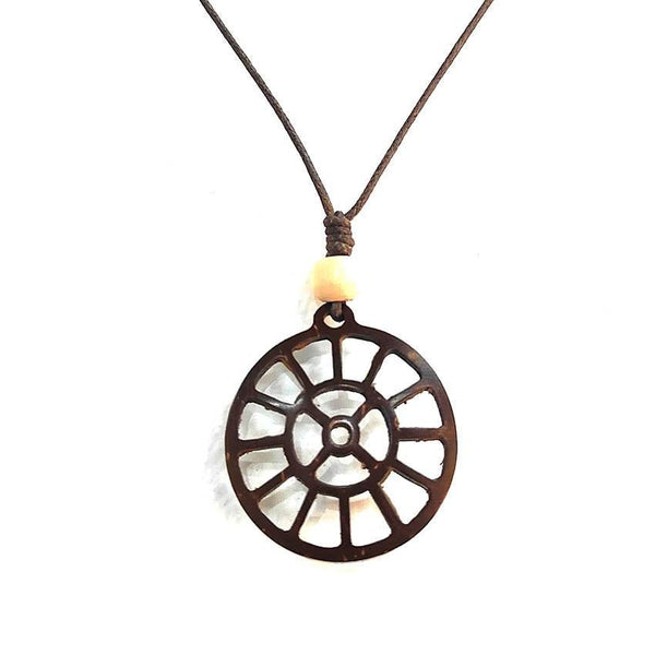 Buy Coconut Shell Pendant - Sri Mother Symbol | Shop Verified Sustainable Womens Charms & Pendants on Brown Living™