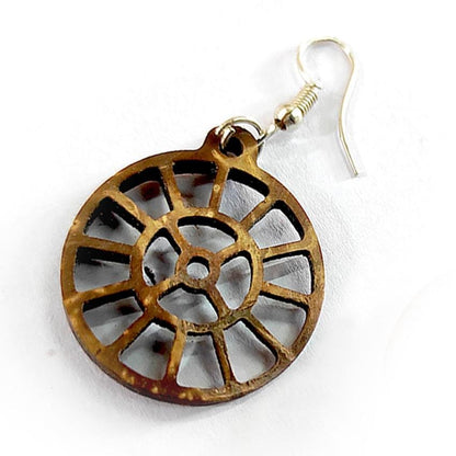 Coconut Shell Sri Mother Symbol Earring | Verified Sustainable by Brown Living™