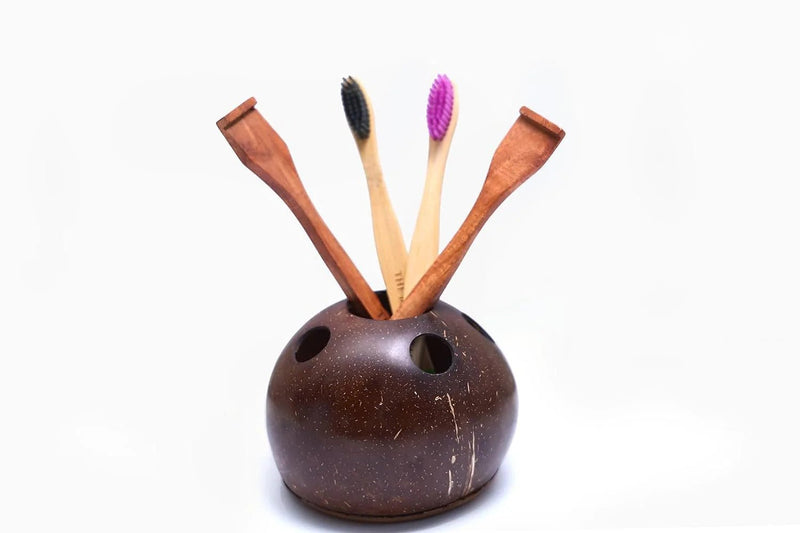 Coconut Shell Tooth Brush Stand | Verified Sustainable Bath Accessories on Brown Living™