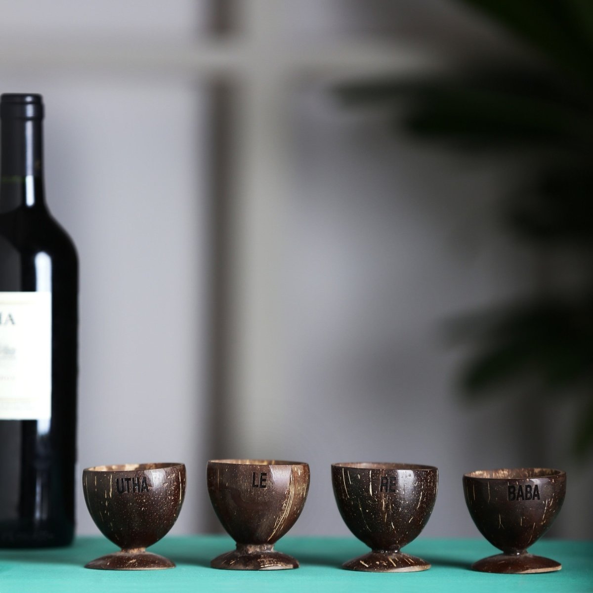 Coconut Shot Glasses | Set of 4 | Handcrafted & Natural | Verified Sustainable by Brown Living™