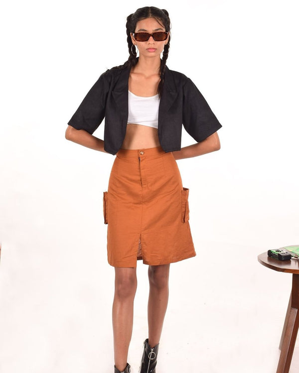 Buy Cold coffee cotton cargo skirt | Shop Verified Sustainable Womens Skirt on Brown Living™
