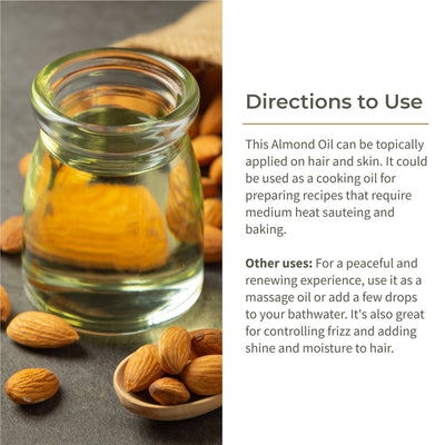 Cold Pressed Almond Oil - Sweet | Haircare & Skincare - 100ml – Cooking Oils on Brown Living™. SKU: ECOTYL00010. Img 4.