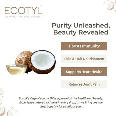 Cold - Pressed Virgin Coconut Cooking Oil - 500ml | Kachi Ghani – Cooking Oils on Brown Living™. SKU: EOICO0GB500. Img 2.