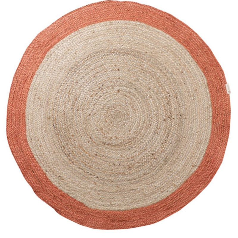 Buy Color Band Jute Rug ( Rust) | Shop Verified Sustainable Products on Brown Living