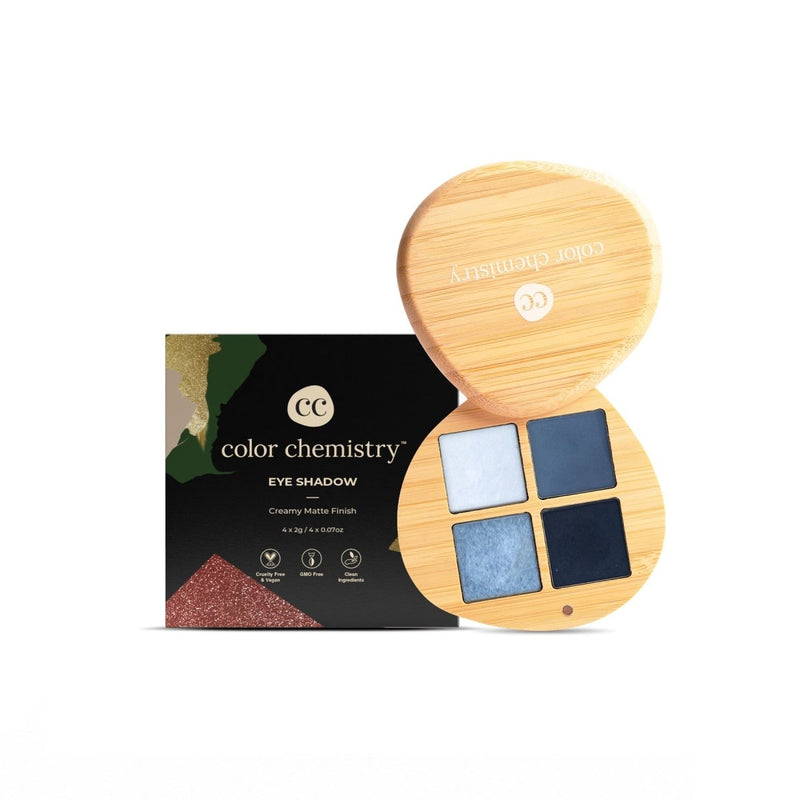 Buy Color Chemistry Certified Organic Eyeshadow Quad - Celestial | Shop Verified Sustainable Makeup Compact on Brown Living™