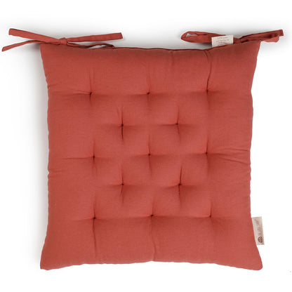 Colour Blocking Cotton Chair Pad (Rust) | Verified Sustainable by Brown Living™