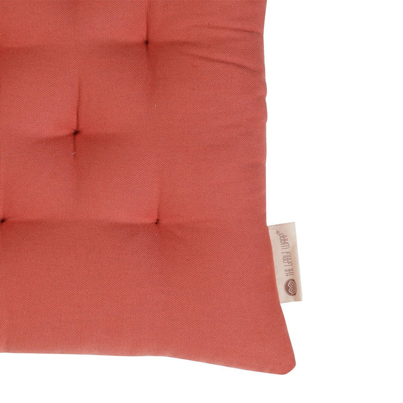 Buy Colour Blocking Cotton Chair Pad (Rust) | Shop Verified Sustainable Pillow on Brown Living™