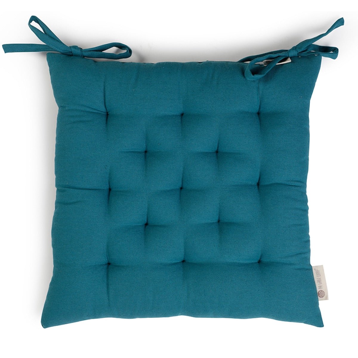 Colour Blocking Cotton Chair Pad (Teal) | Verified Sustainable by Brown Living™