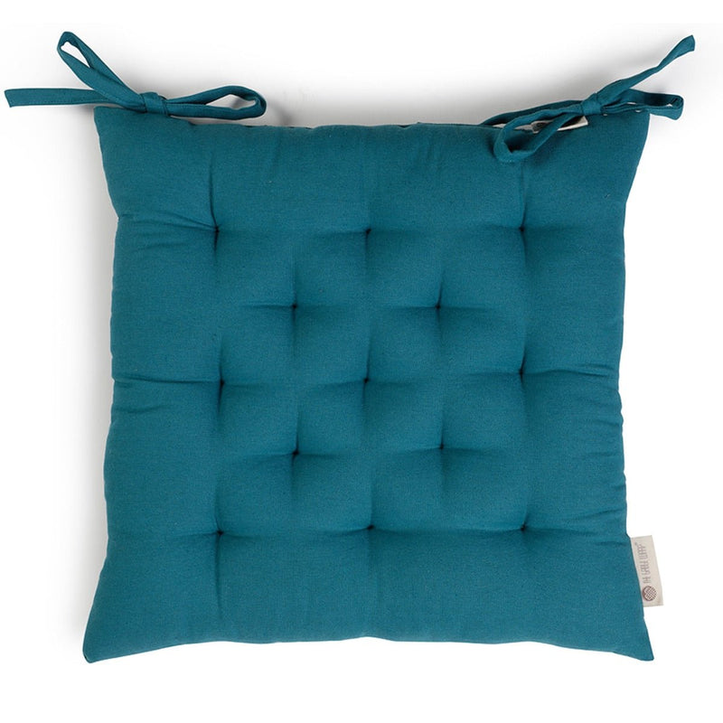 Buy Colour Blocking Cotton Chair Pad (Teal) | Shop Verified Sustainable Products on Brown Living