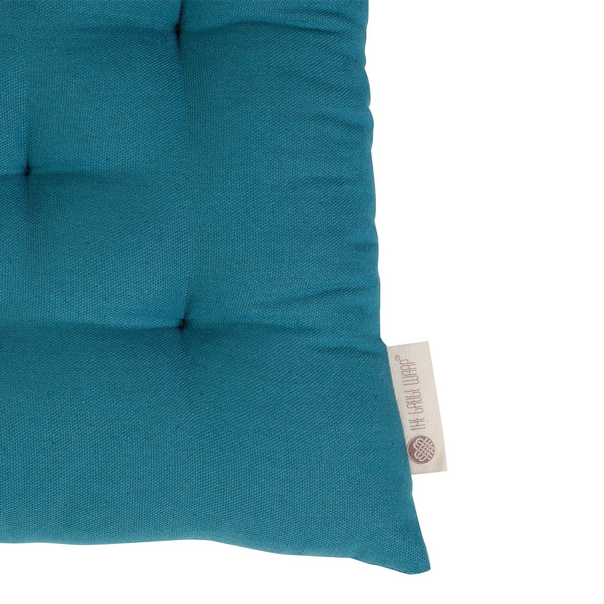 Colour Blocking Cotton Chair Pad (Teal) | Verified Sustainable by Brown Living™