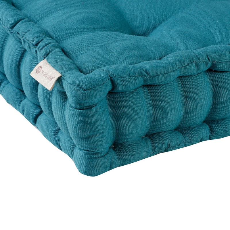 Buy Colour Blocking Floor Cusion (Teal) | Shop Verified Sustainable Pillow on Brown Living™