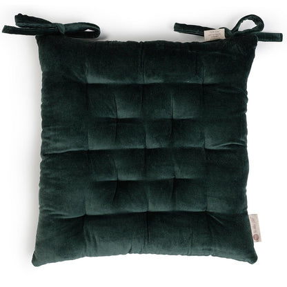 Colour Blocking Velvet Chair Pad (Green) | Verified Sustainable by Brown Living™