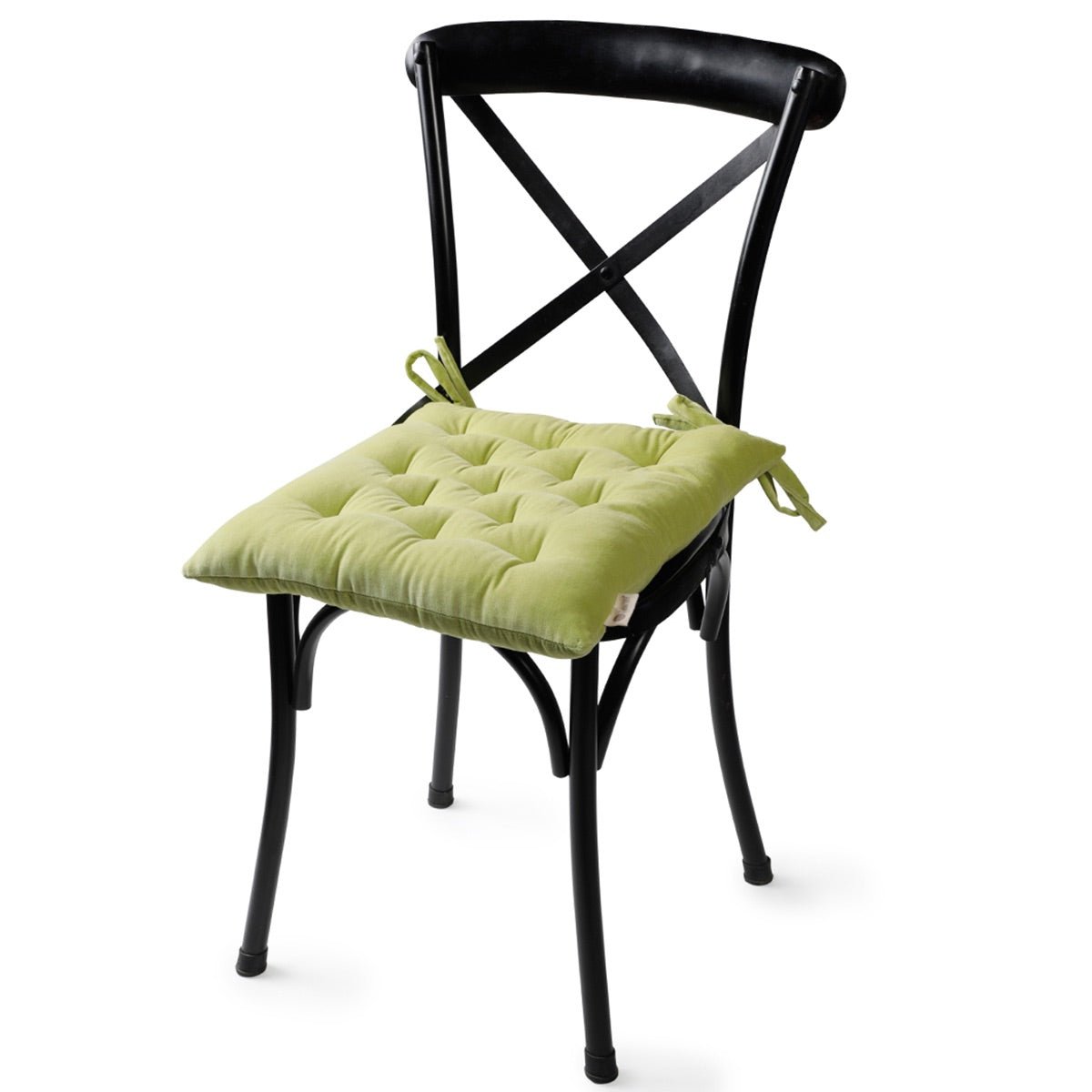 Colour Blocking Velvet Chair Pad (Lime) | Verified Sustainable by Brown Living™