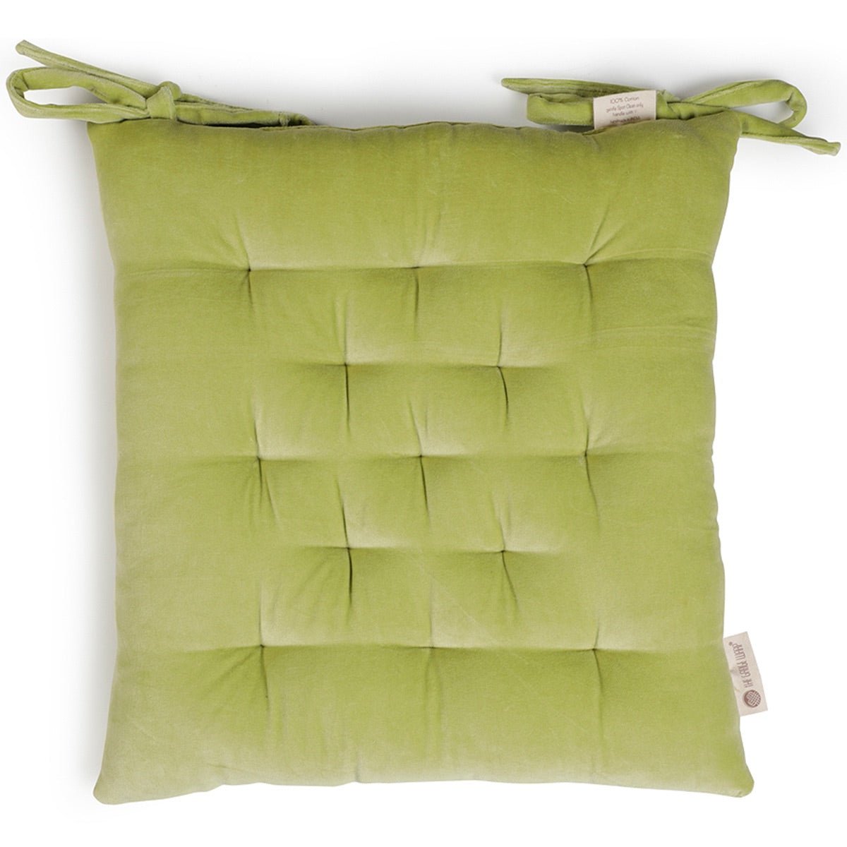 Colour Blocking Velvet Chair Pad (Lime) | Verified Sustainable by Brown Living™