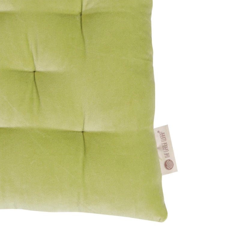 Buy Colour Blocking Velvet Chair Pad (Lime) | Shop Verified Sustainable Products on Brown Living