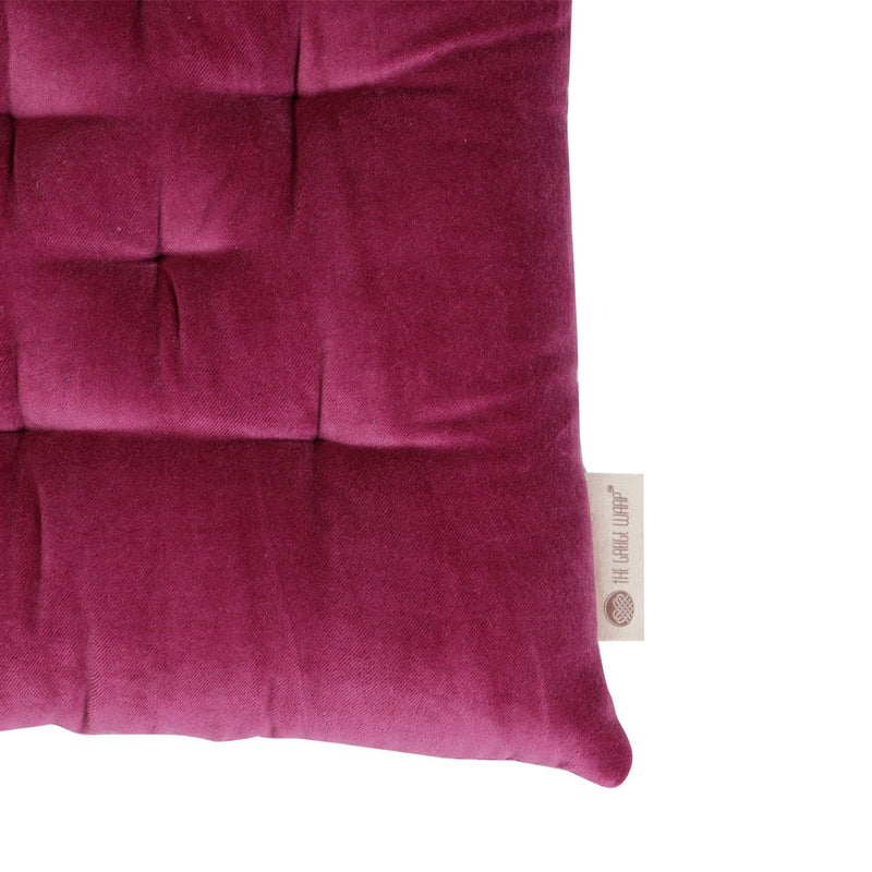 Buy Colour Blocking Velvet Chair Pad (Purple) | Shop Verified Sustainable Pillow on Brown Living™