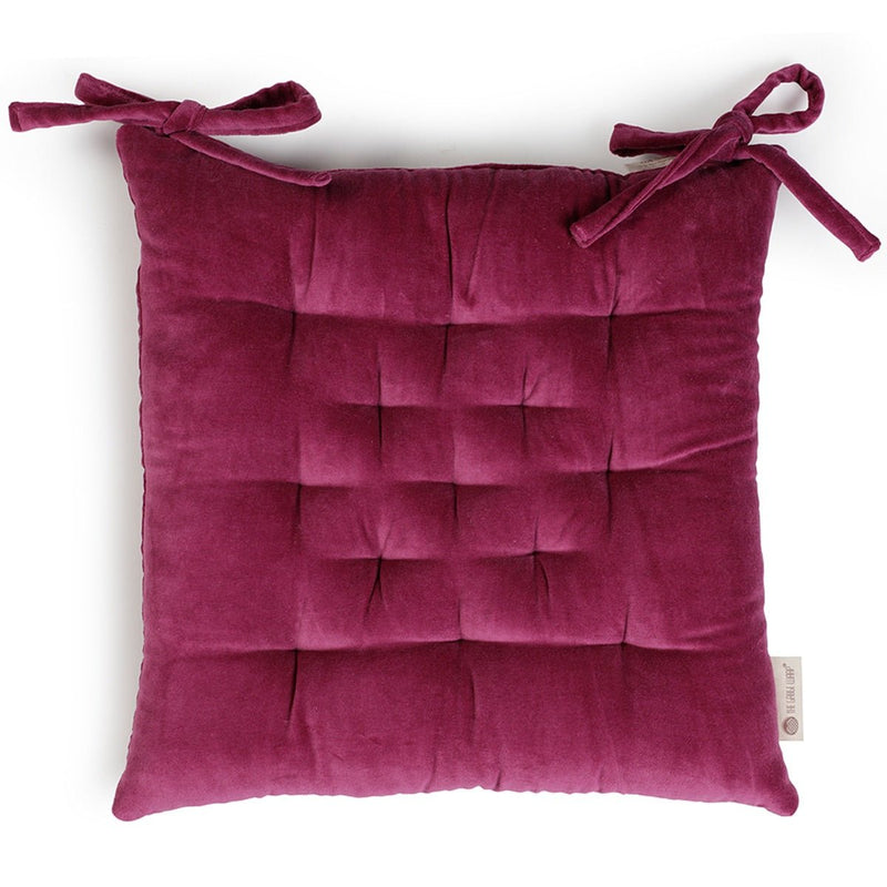 Buy Colour Blocking Velvet Chair Pad (Purple) | Shop Verified Sustainable Products on Brown Living