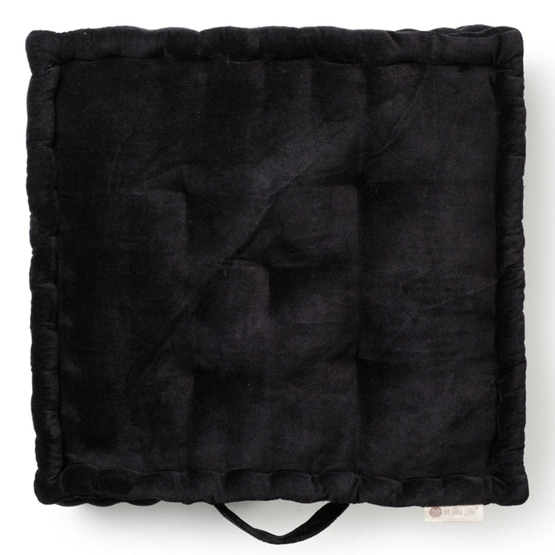 Buy Colour Blocking Velvet Floor Cusion (Black) | Shop Verified Sustainable Pillow on Brown Living™