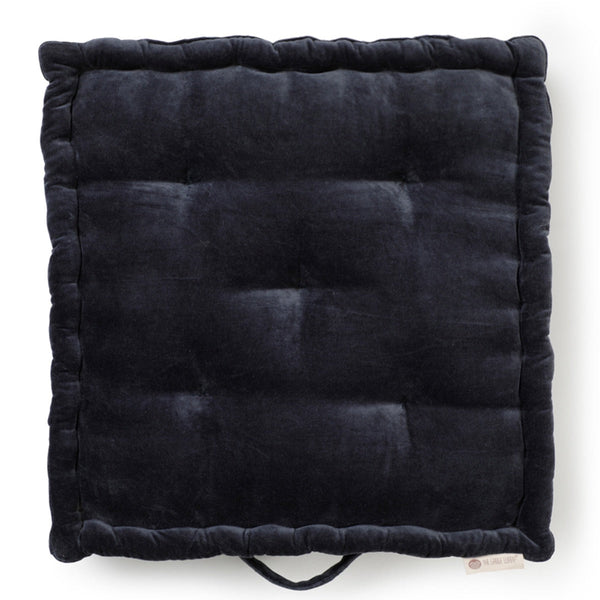 Buy Colour Blocking Velvet Floor Cusion (Navy) | Shop Verified Sustainable Pillow on Brown Living™