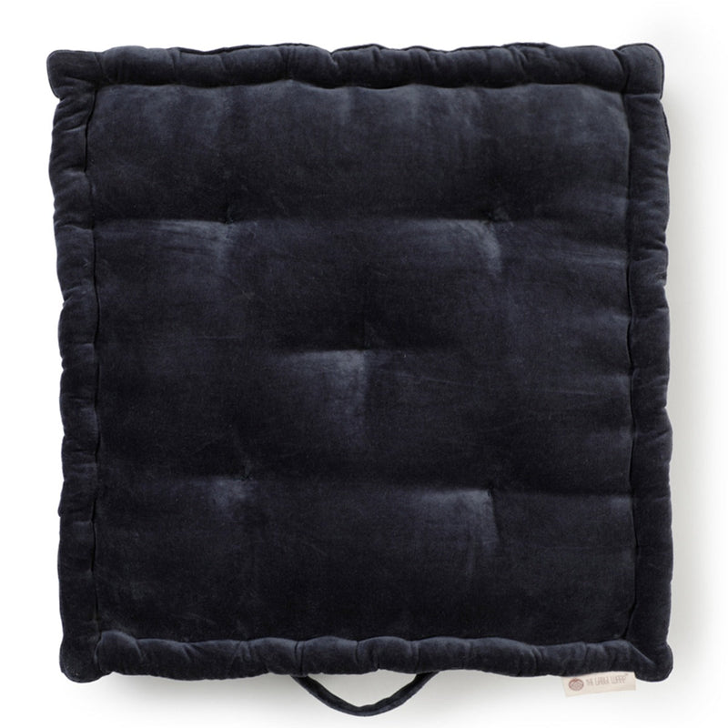 Buy Colour Blocking Velvet Floor Cusion (Navy) | Shop Verified Sustainable Pillow on Brown Living™