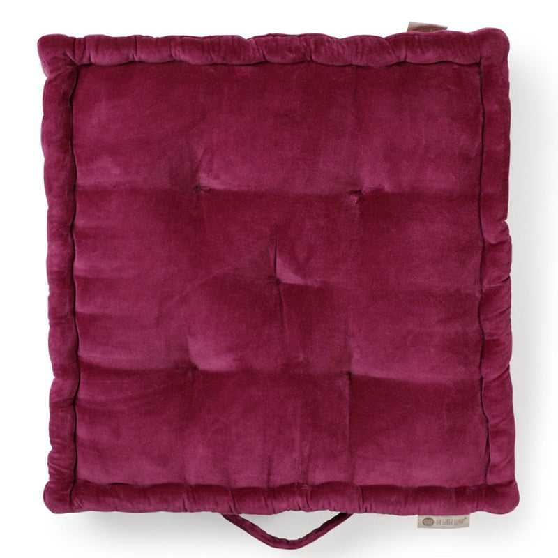 Buy Colour Blocking Velvet Floor Cusion (Purple) | Shop Verified Sustainable Products on Brown Living