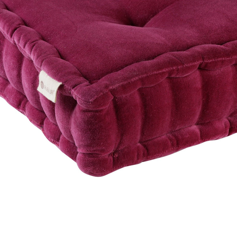 Buy Colour Blocking Velvet Floor Cusion (Purple) | Shop Verified Sustainable Pillow on Brown Living™