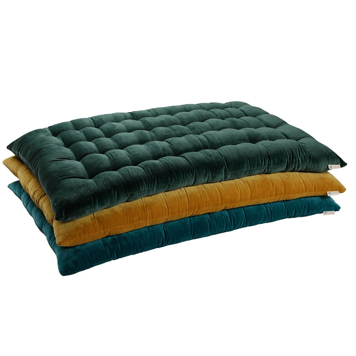 Colour Blocking Velvet Futon (Green) | Verified Sustainable by Brown Living™