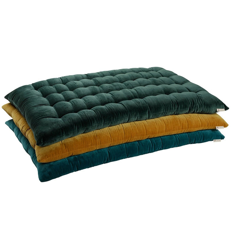 Buy Colour Blocking Velvet Futon (Green) | Shop Verified Sustainable Bedding on Brown Living™