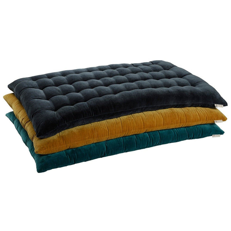 Buy Colour Blocking Velvet Futon (Navy) | Shop Verified Sustainable Products on Brown Living