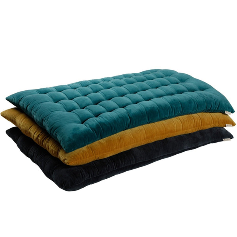Buy Colour Blocking Velvet Futon (Teal) | Shop Verified Sustainable Bedding on Brown Living™